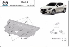 Acier plaque couvercle cache protection moteur Mazda 2 (2014-2026)