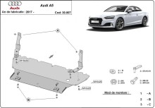 Acier plaque couvercle cache protection moteur Audi A5 (2017-2026)