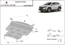 Aluminium plaque couvercle cache protection moteur Suzuki S-Cross (2013-2023)
