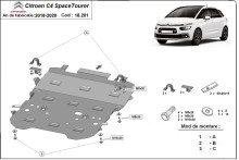 Acier plaque couvercle cache protection moteur Citroen Spacetourer (2018-2020)