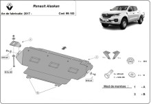 Acier plaque couvercle cache protection de radiateur Renault Alaskan (2017-2026)