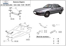 Acier plaque couvercle cache protection moteur Daewoo Espero (1991-1999)