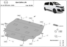 Stalowa Osłona pod silnik Opel Zafira Life (2019-2026)
