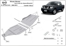 Aluminium plaque couvercle cache protection boîte de vitesses Nissan Navara (2005-2015)