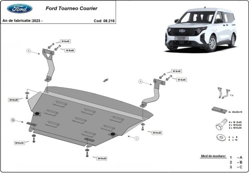 Stalowa Osłona pod silnik Ford Tourneo Courier (2023-2026)