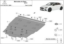 Acier plaque couvercle cache protection moteur Mercedes A-Classe W168 (2018-2026)