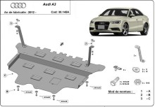 Stalowa Osłona pod silnik Audi A3 (8V) - automatyczna skrzynia biegów (2012-2020)