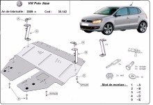 Acier plaque couvercle cache protection moteur Volkswagen Sharan (2009-2017)