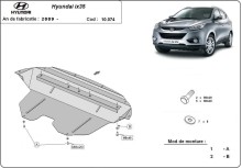 Acier plaque couvercle cache protection moteur Hyundai IX35 (2009-2015)